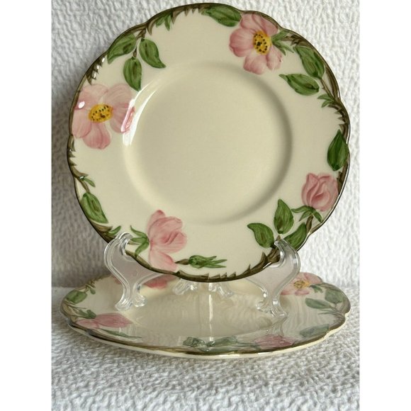 Vintage Franciscan Desert Rose Half Moon 2 Bread/dessert Plates 1949-1953 Unused - Picture 8 of 12